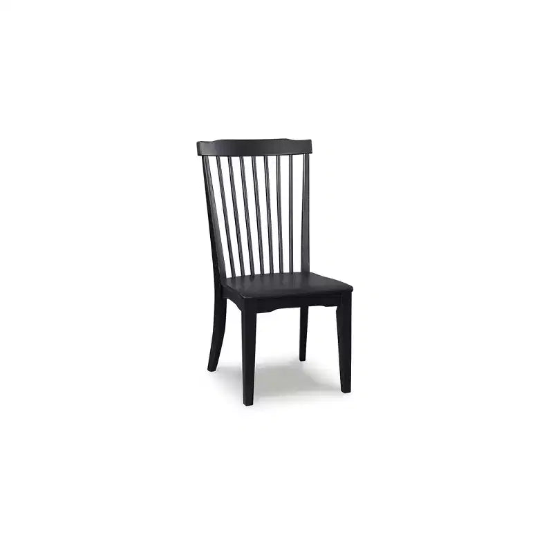 Signature Design by Ashley Chadworth Dining Room Side Chairs, Set of 2, Black Wood Spindle-Back Design