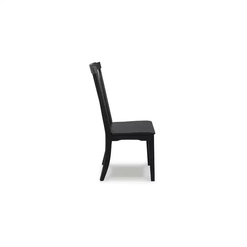 Signature Design by Ashley Chadworth Dining Room Side Chairs, Set of 2, Black Wood Spindle-Back Design