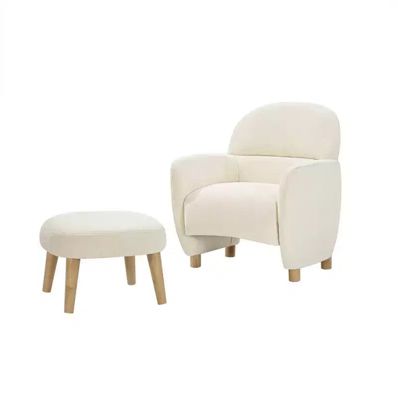 Modern Accent Chair and Ottoman Set, Fabric Upholstered Sofa Chair for Living Room, Reading Chair for Bedroom or Apartment-Panipeachy