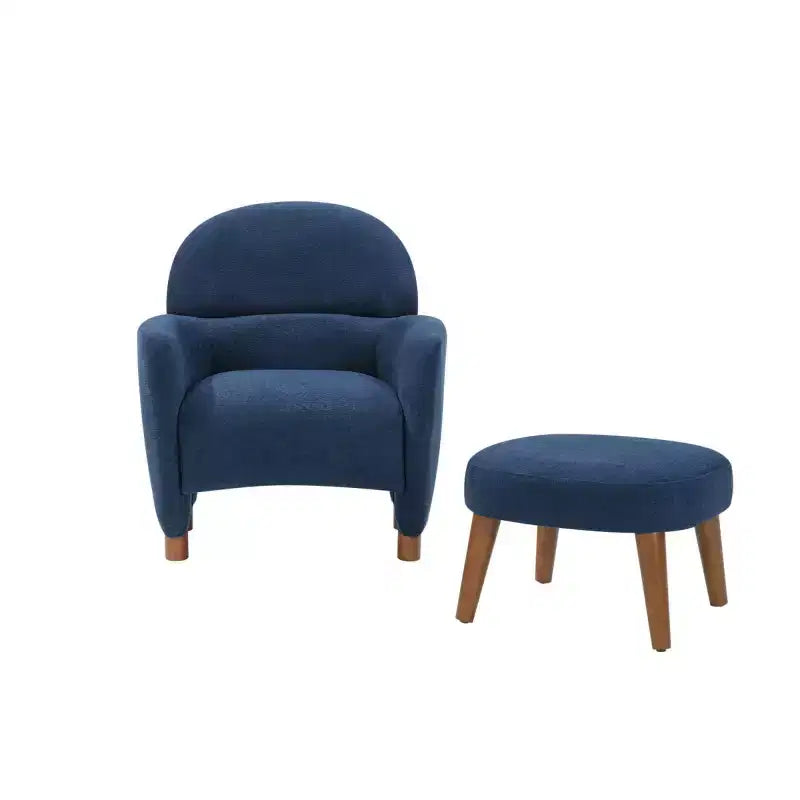 Modern Accent Chair and Ottoman Set, Fabric Upholstered Sofa Chair for Living Room, Reading Chair for Bedroom or Apartment-Panipeachy