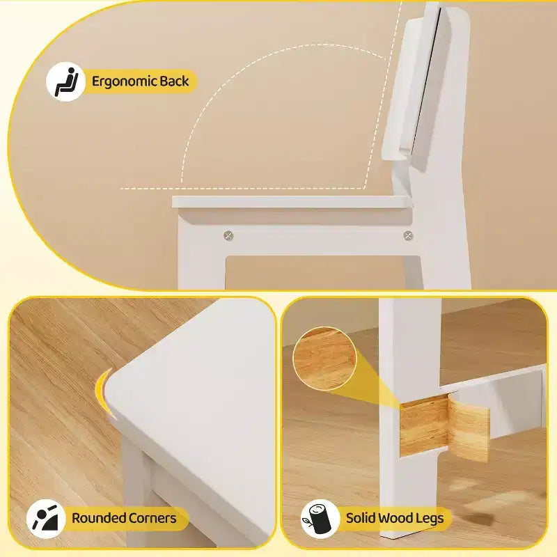 JOYMOR Kids Desk and Chair Sets with Bookshelf, Kids Study Desk with Storage Cabinet, Student Computer Table for 5-12 Years Old