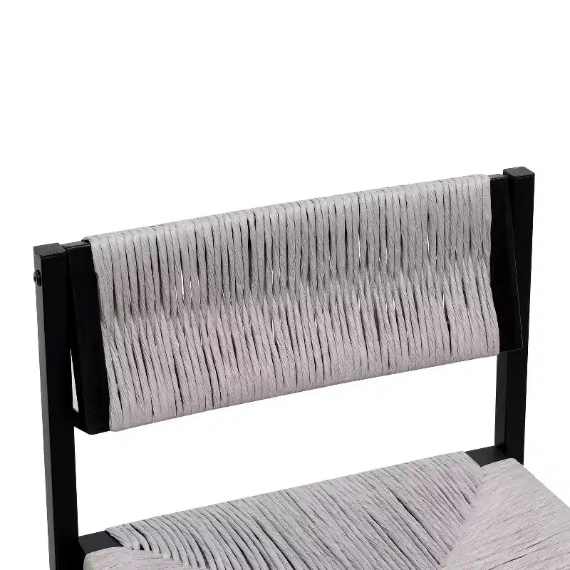 Bar Stools Set of 2, Modern Counter Height, Paper Rope Woven with Back for Kitchen Island, Dining Room, Pub, Bistro