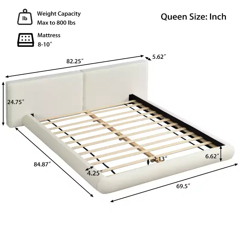 Christopher Knight Home Gabrielle Modern Upholstered Platform Bed with Oversized Headboard
