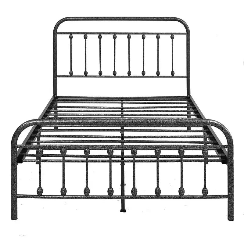 MAYEERTY Queen Size Metal Platform Bed Frame with Headboard & Footboard, Steel Slat Support No Box Spring Needed