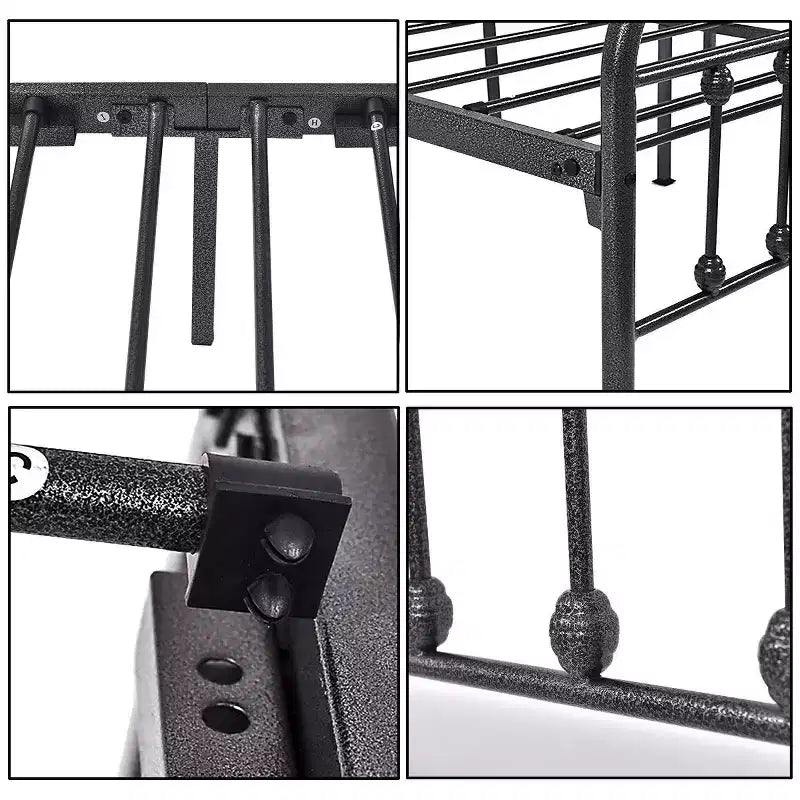 MAYEERTY Queen Size Metal Platform Bed Frame with Headboard & Footboard, Steel Slat Support No Box Spring Needed