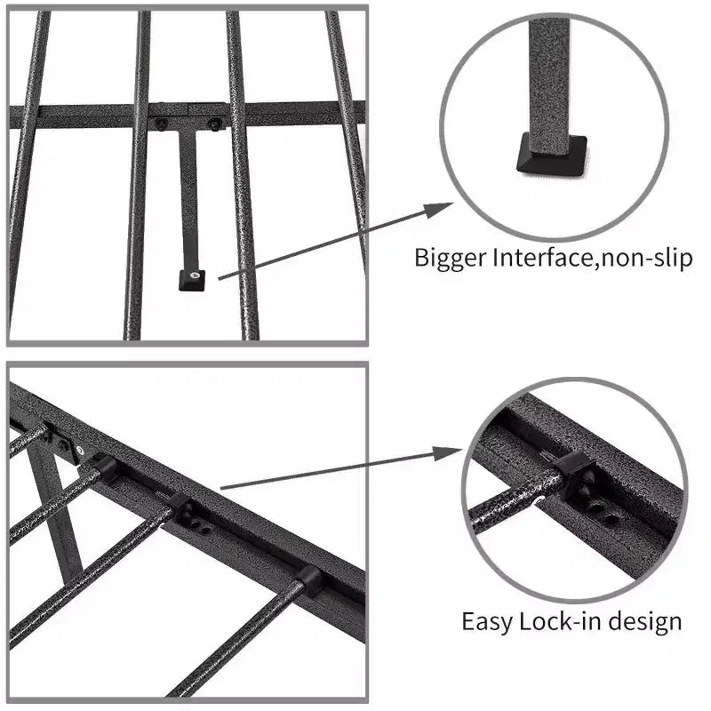 MAYEERTY Queen Size Metal Platform Bed Frame with Headboard & Footboard, Steel Slat Support No Box Spring Needed