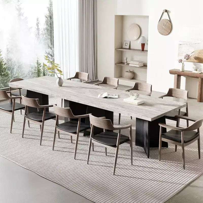 Dining Table for 4-6, 63 Inch Farmhouse Kitchen Table with Large Tabletop, Rectangular Dinner Eating Table for Dining Room, Kitchen, Office