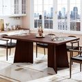 Dining Table for 4-6, 63 Inch Farmhouse Kitchen Table with Large Tabletop, Rectangular Dinner Eating Table for Dining Room, Kitchen, Office