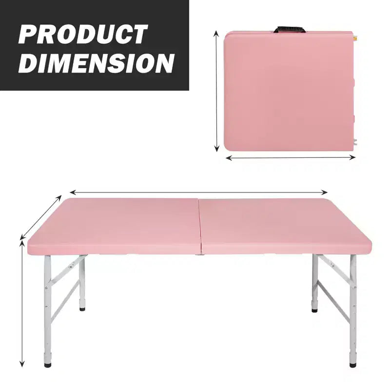 Portable Plastic Folding Table, Heavy Duty Indoor Outdoor Picnic Dining Camping Table