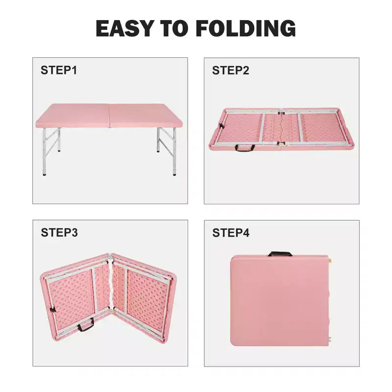 Portable Plastic Folding Table, Heavy Duty Indoor Outdoor Picnic Dining Camping Table