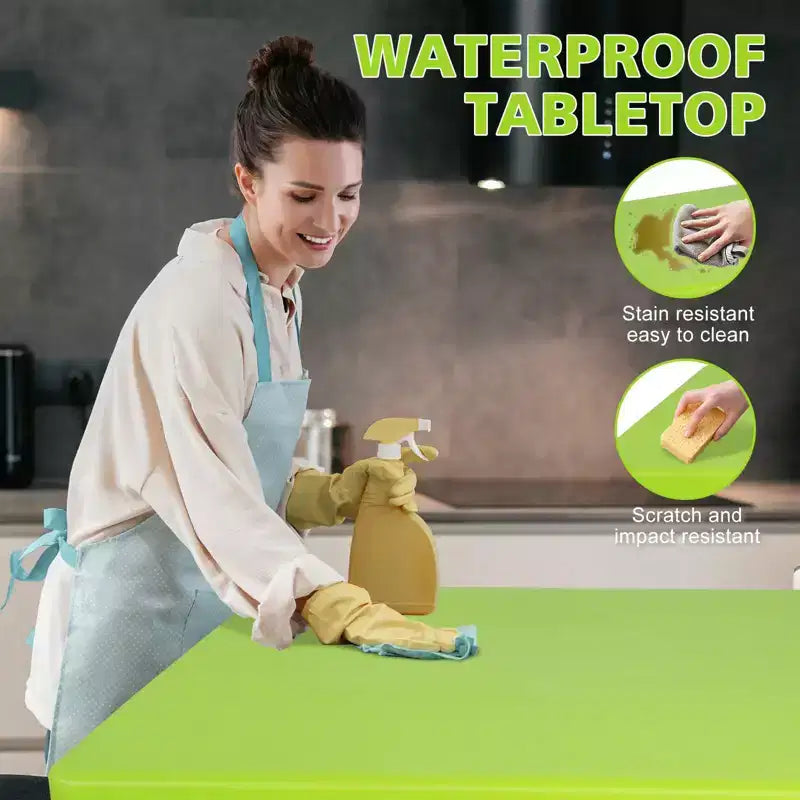 Portable Plastic Folding Table, Heavy Duty Indoor Outdoor Picnic Dining Camping Table