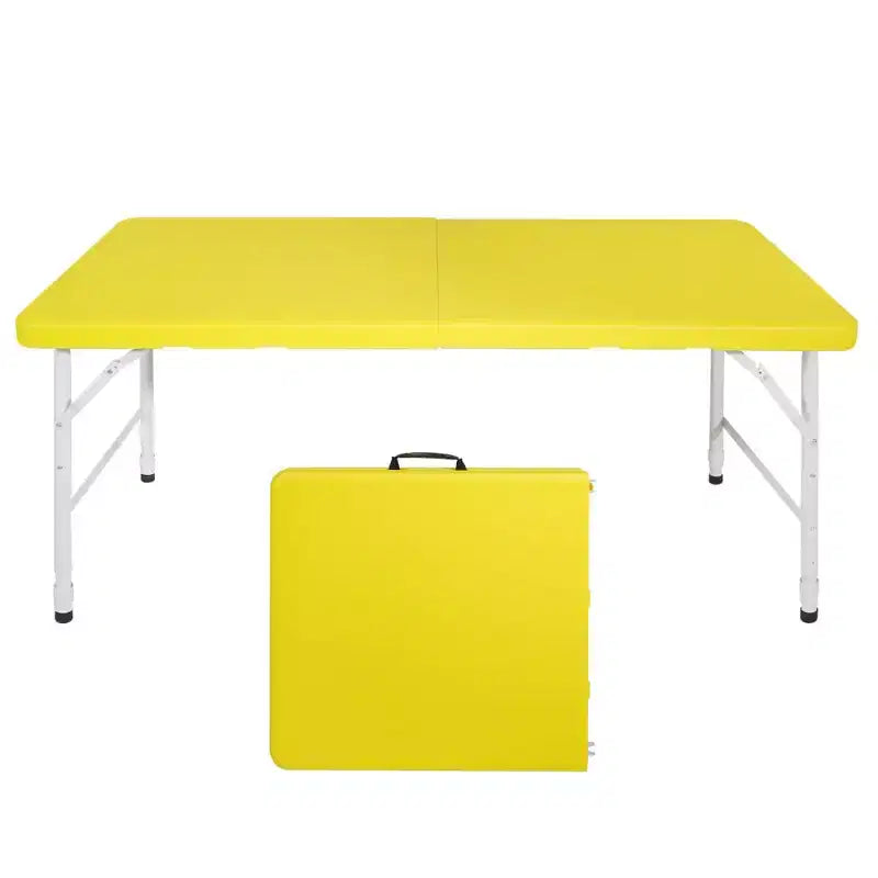 Portable Plastic Folding Table, Heavy Duty Indoor Outdoor Picnic Dining Camping Table