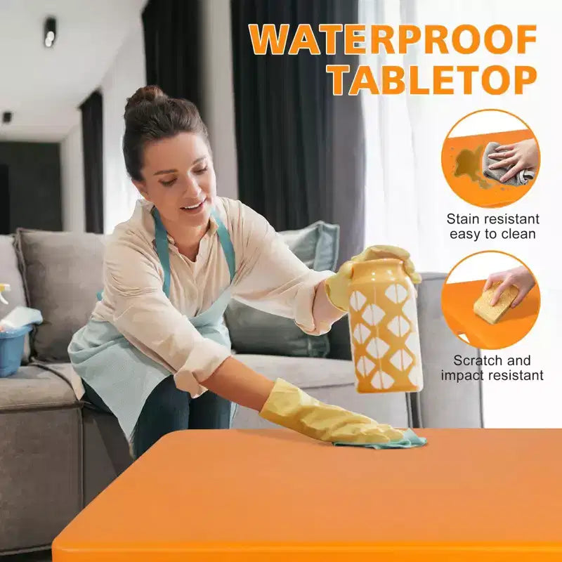 Portable Plastic Folding Table, Heavy Duty Indoor Outdoor Picnic Dining Camping Table