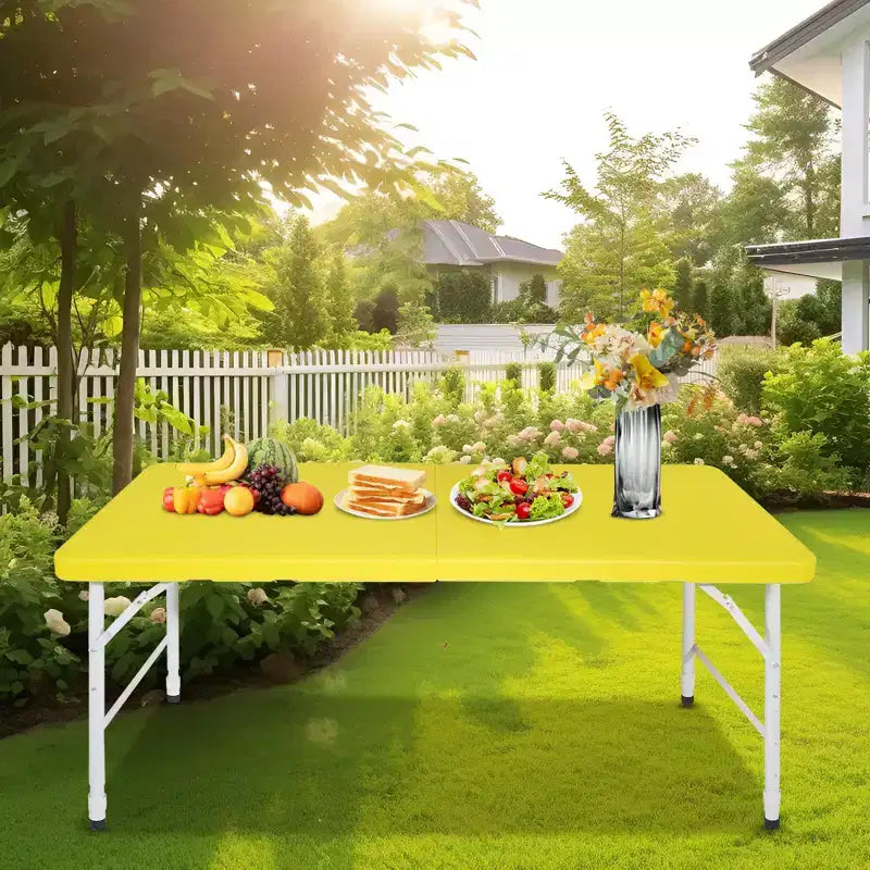 Table pliante portative en plastique, table de pique-nique et de camping robuste pour l'intérieur et l'extérieur