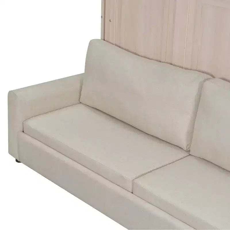 Whisen Queen Size Murphy Bed with Sofa and LED