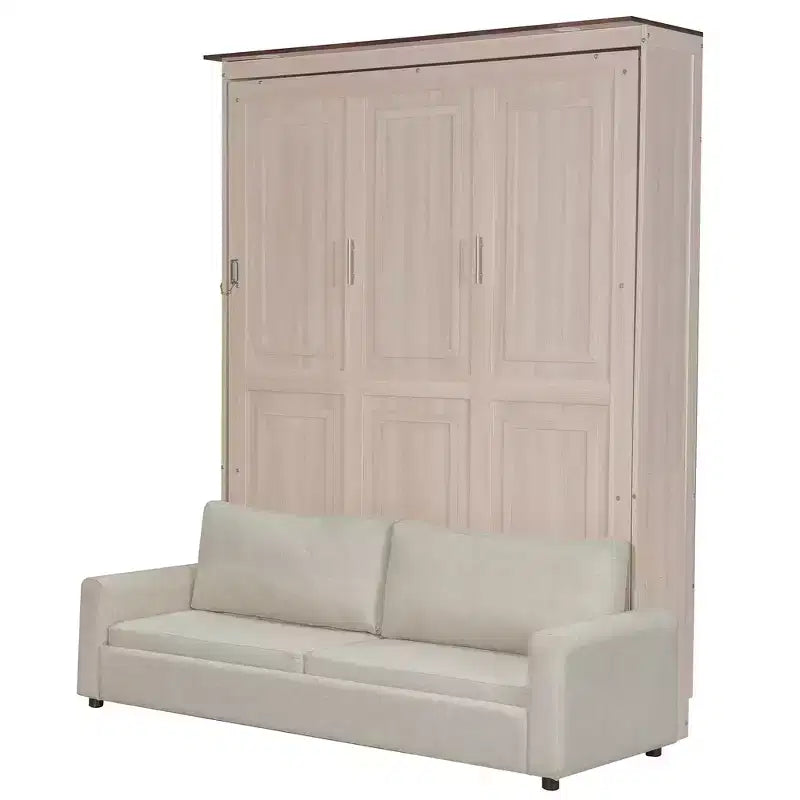 Whisen Queen Size Murphy Bed with Sofa and LED
