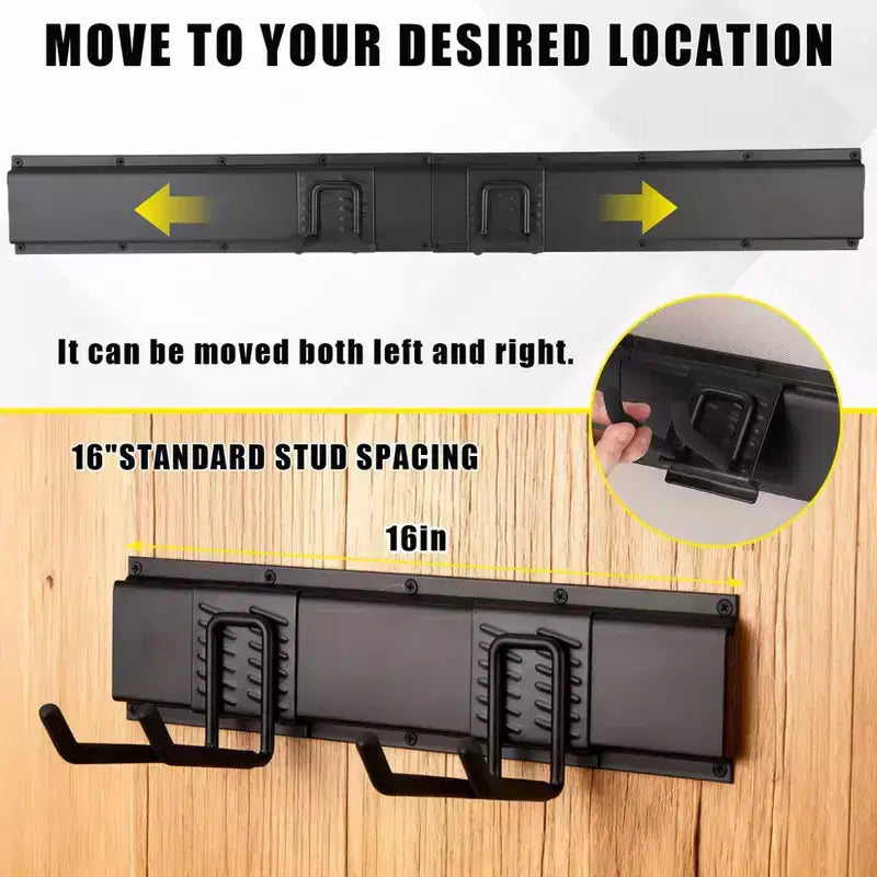 Tool Organizer, Garage Organizer  48 13 Pcs Heavy-Duty Wall Mount Garden Tool Storage with 8 Adjustable Hooks & 2 Straps