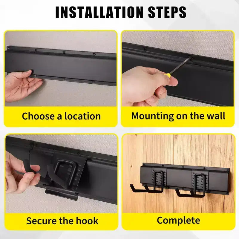 Tool Organizer, Garage Organizer  48 13 Pcs Heavy-Duty Wall Mount Garden Tool Storage with 8 Adjustable Hooks & 2 Straps