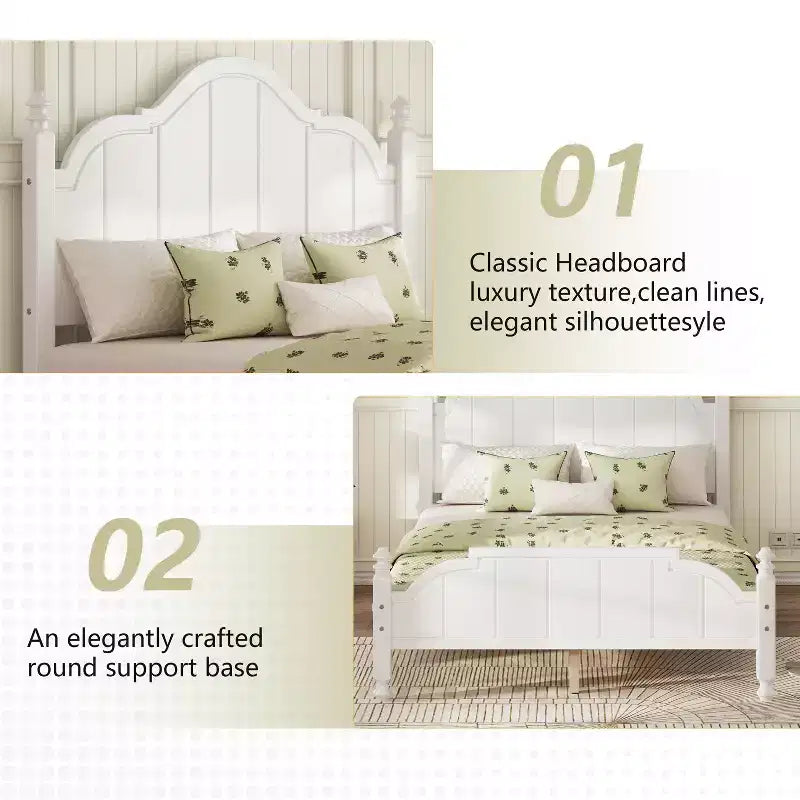 GDFStudio Matilda Vintage Wooden Bed Frame