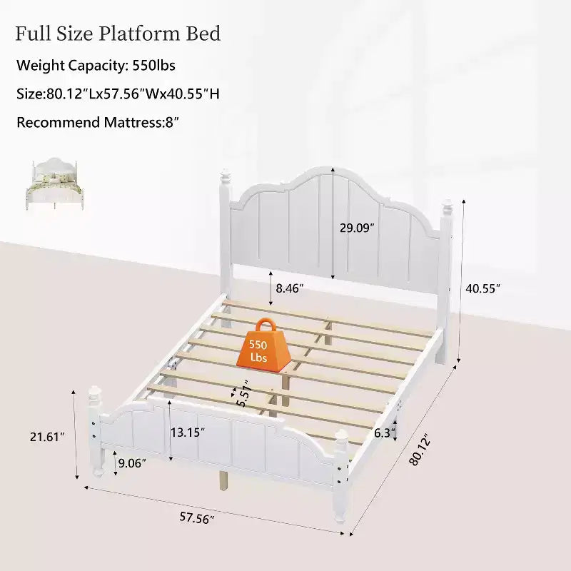 GDFStudio Matilda Vintage Wooden Bed Frame
