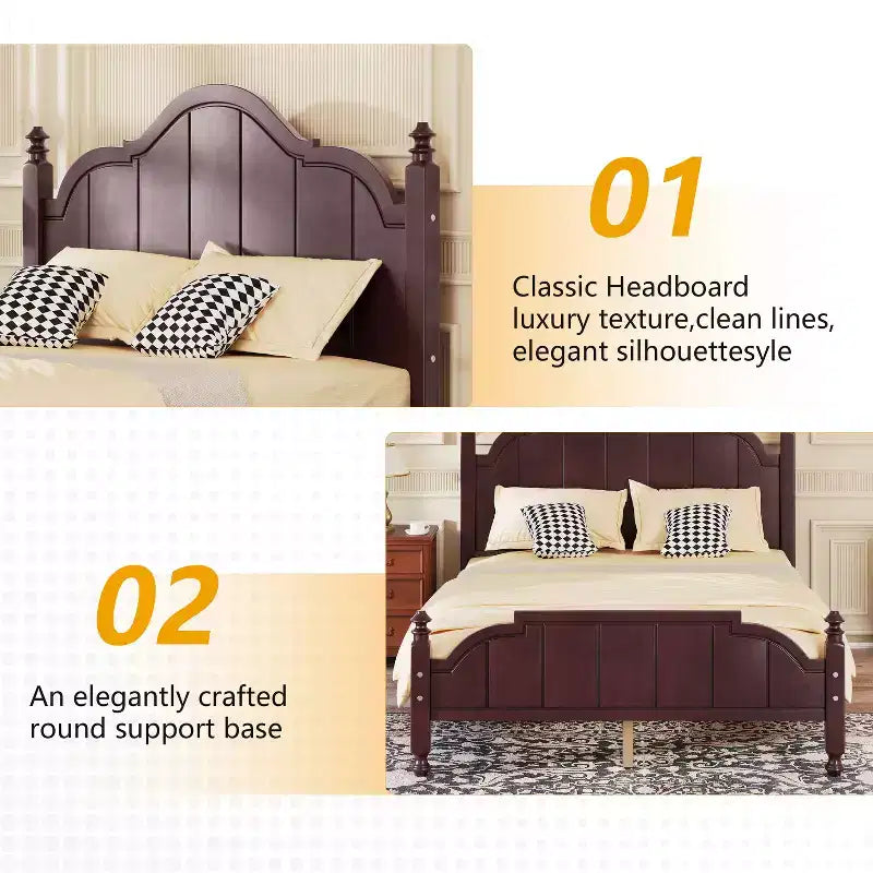 GDFStudio Matilda Vintage Wooden Bed Frame
