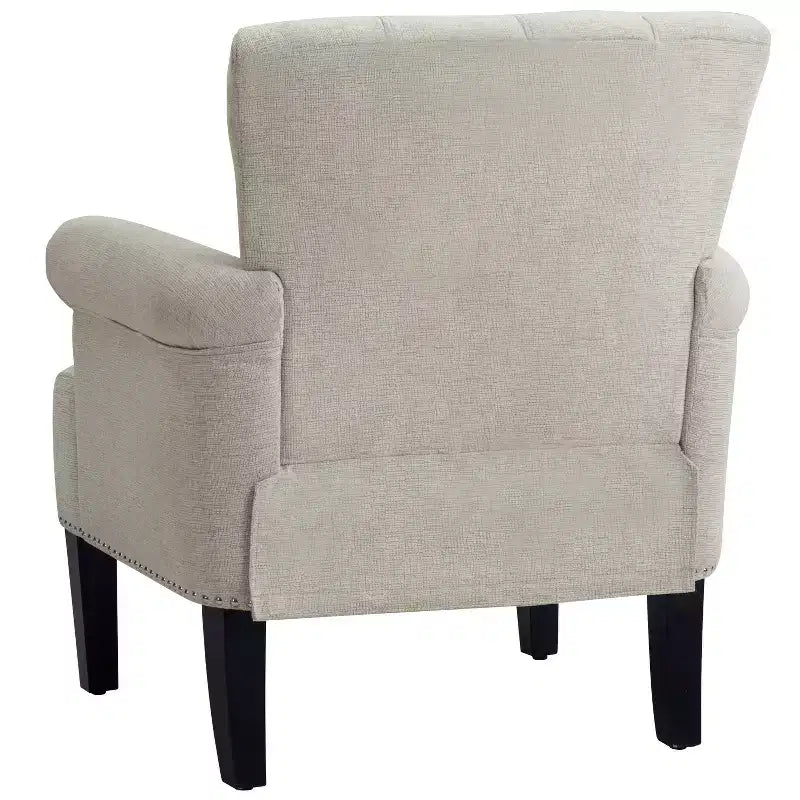 GDFStudio Pearl Traditional Rivet Tufted Polyester Armchair with Rolled Arms