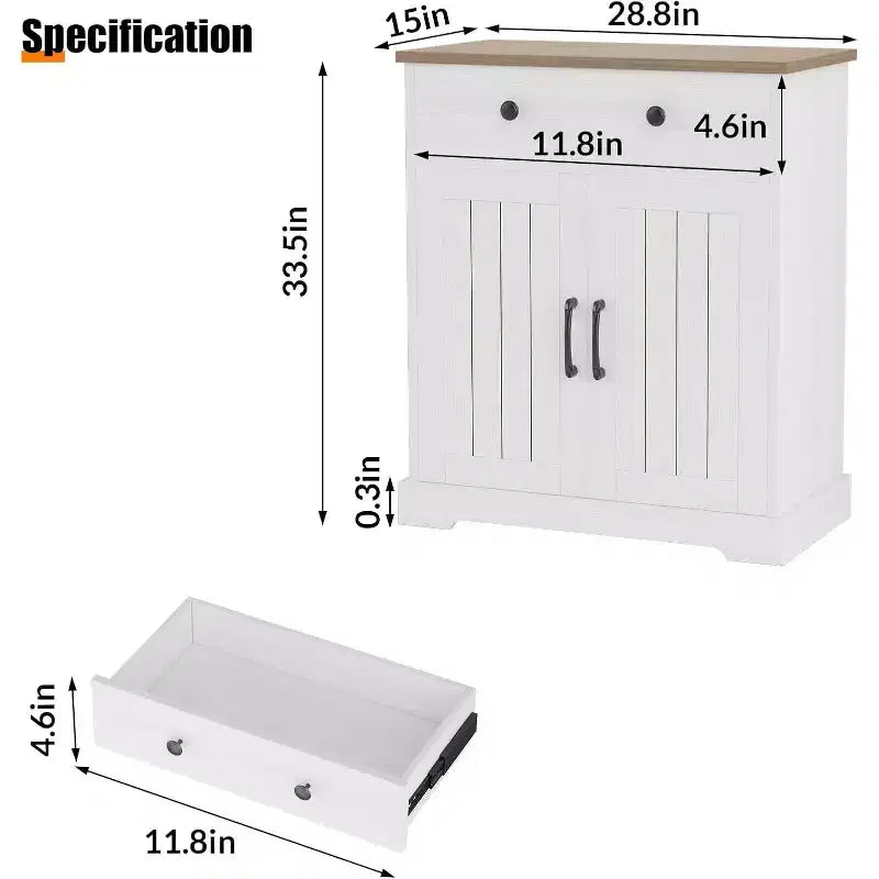 Modern Kitchen Storage Cabinet, Small Sideboard with Storage,Farmhouse Buffet Cabinet, Floor Sideboards Buffet for Kitchen, Living Room, Bathroom