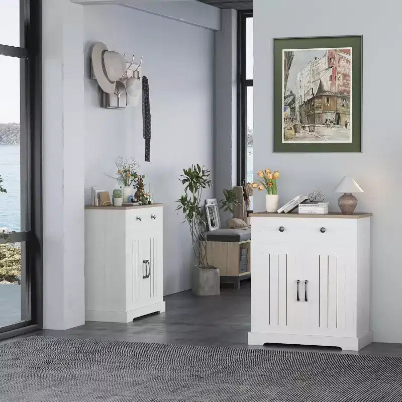 Modern Kitchen Storage Cabinet, Small Sideboard with Storage,Farmhouse Buffet Cabinet, Floor Sideboards Buffet for Kitchen, Living Room, Bathroom
