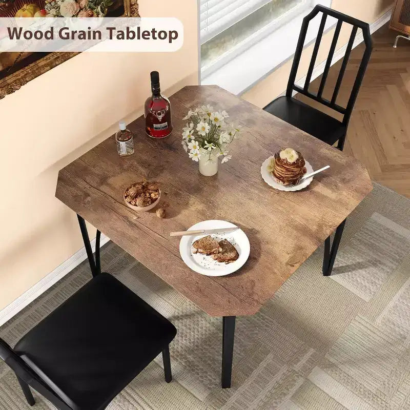 Dining Table Set for 2, Kitchen Table Set of 2 with Upholstered Cushion Chairs, Dining Room Table Set with Kitchen Chairs
