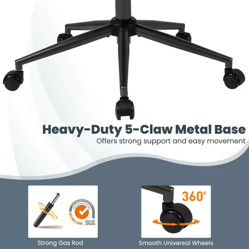 Costway Ergonomic Office Chair with 2D Headrest, Rocking Backrest & Wheels, Gaming Chair Blue/Brown & Beige/Gray & Blue
