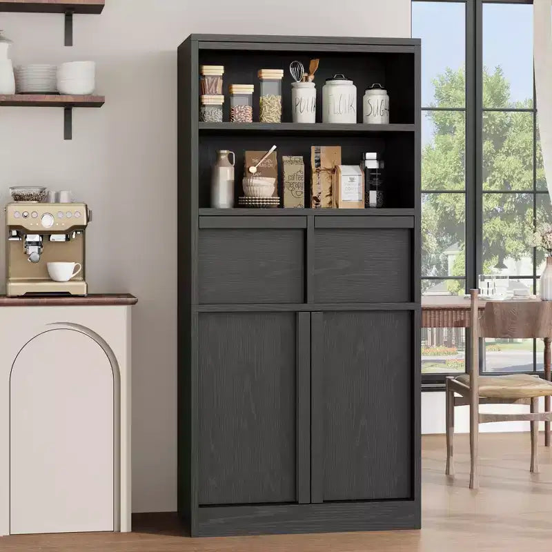 51Tall Bathroom Storage Cabinet, Freestanding Floor Organizer with Doors & 2 Drawers for Bathroom, Living Room, Kitchen & Pantry