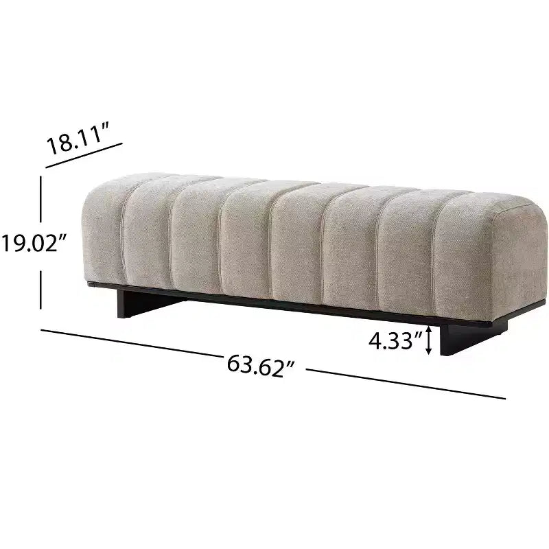 Christopher Knight Home Yayoi Modern Wooden Upholstered Dining Bench with Rubberwood Legs