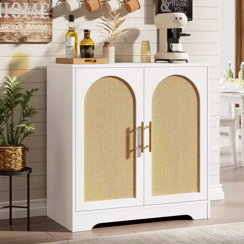 COZONY 30 Rattan Sideboard Buffet Cabinet, Modern Console Table for Living Room, Kitchen, Hallway, Dining Room, Entryway