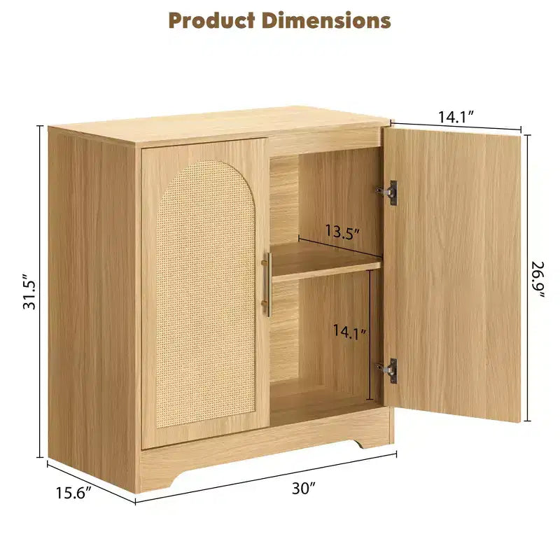 COZONY 30 Rattan Sideboard Buffet Cabinet, Modern Console Table for Living Room, Kitchen, Hallway, Dining Room, Entryway