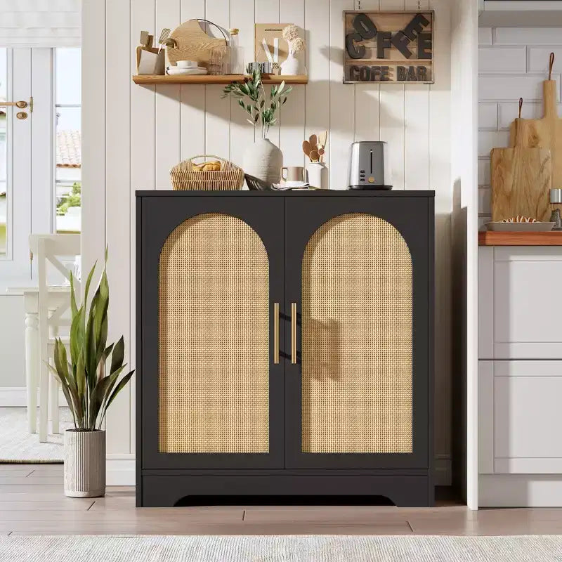 COZONY 30 Rattan Sideboard Buffet Cabinet, Modern Console Table for Living Room, Kitchen, Hallway, Dining Room, Entryway