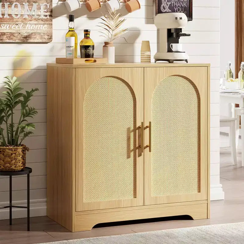 COZONY 30 Buffet bahut en rotin, console moderne pour salon, cuisine, couloir, salle à manger, entrée