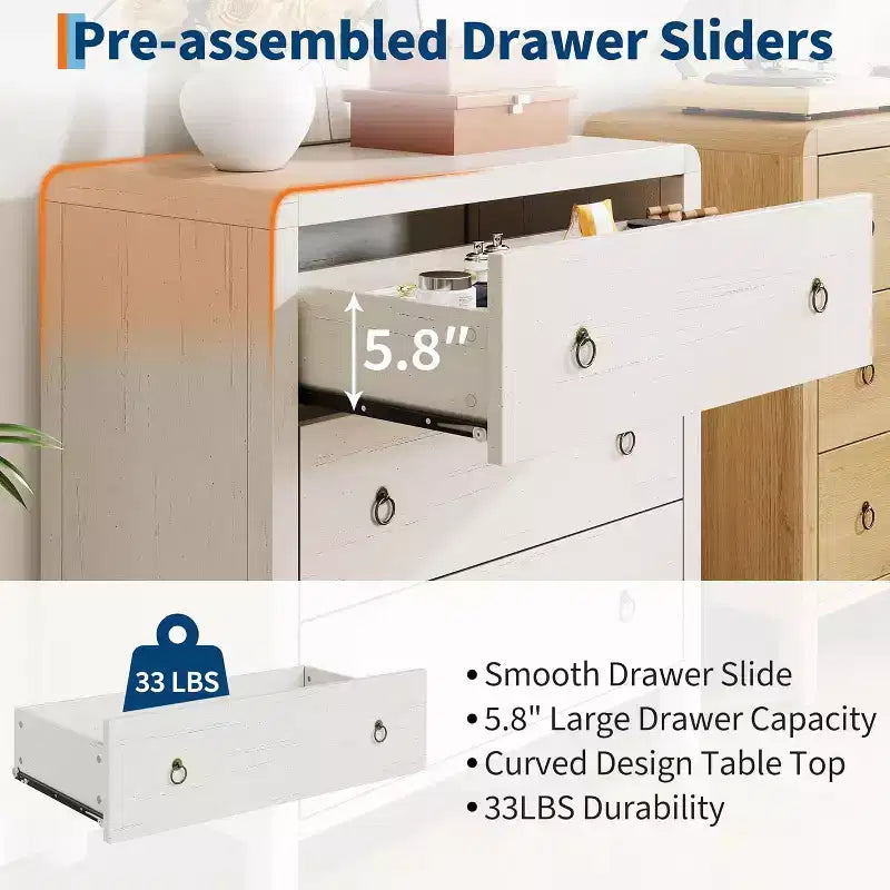 3 Drawer Dresser for Bedroom, Chest of Drawers, Closet Dresser Storage Cabinet Organizer for Bedroom, Living Room, Hallway