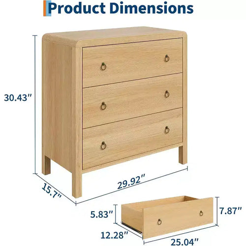 Commode à 3 tiroirs pour chambre à coucher, chiffonnier, meuble de rangement pour chambre à coucher, salon, couloir