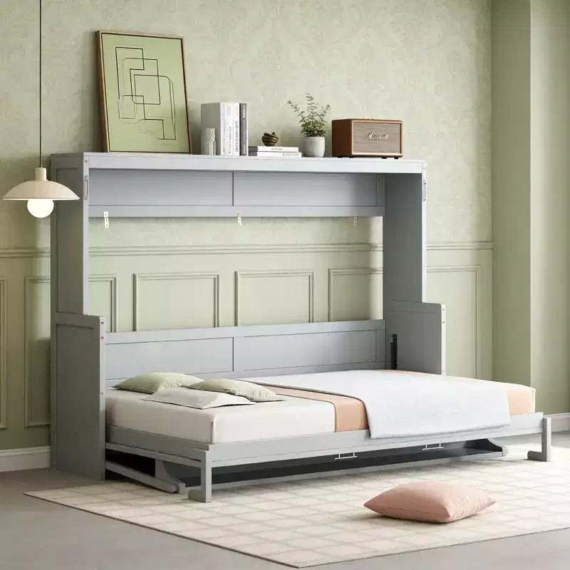 Luxystar Queen Size Modern Murphy Bed with Hydraulic Lift and Desk