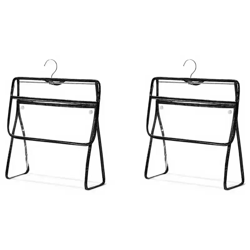 Alilang 2pcs Women's Clear Hanging Shower Organizer with Touch-Friendly Phone Pocket Water-Resistant Storage Shelf - Black
