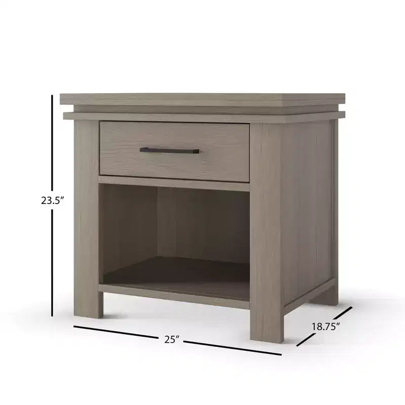 Child Craft Denman Nightstand with Drawer for Nursery or Bedroom, Large Storage Drawer, Made of Sturdy Pinewood, Non-Toxic, Baby Safe Finish