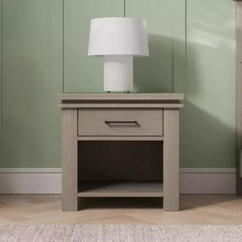 Child Craft Denman Nightstand with Drawer for Nursery or Bedroom, Large Storage Drawer, Made of Sturdy Pinewood, Non-Toxic, Baby Safe Finish