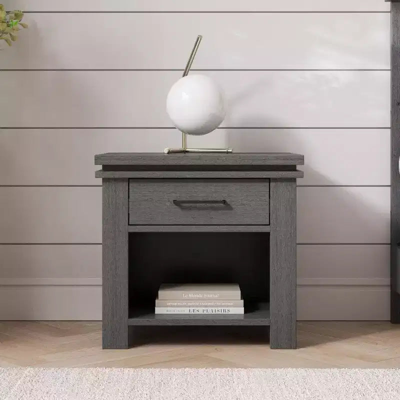 Child Craft Denman Nightstand with Drawer for Nursery or Bedroom, Large Storage Drawer, Made of Sturdy Pinewood, Non-Toxic, Baby Safe Finish