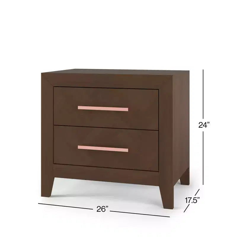 Child Craft Kieran 2 Drawer Nightstand for Nursery or Bedroom, Large Storage Drawers, Made of Sturdy Pinewood, Non-Toxic, Baby Safe Finish