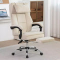 TUYOHW Chic 360 Swivel Ergonomics Office Chair with Footrest,Head Pillow,30 Recliner Computer Chair with Adjustable Height,Luxury Boss Chair,Beige