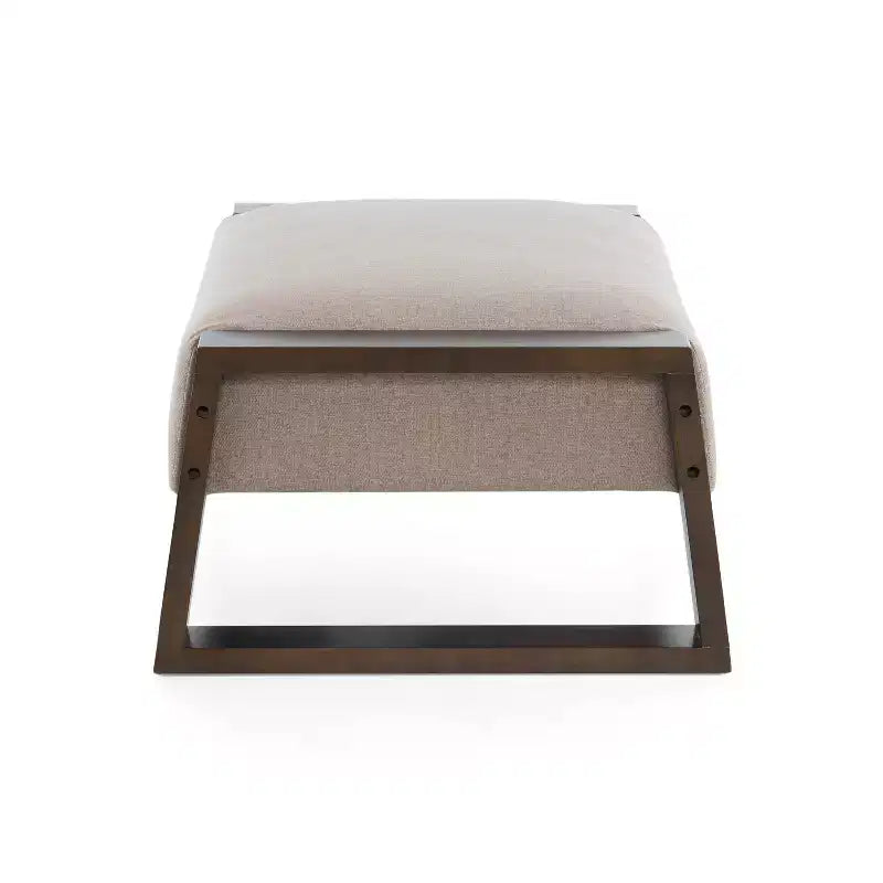 Upholstered Ottoman Bench, Modern Comfy Bench Padded Foot Stool with Wooden Legs, 300lbs Weight Capacity, Rectangle Chair Foot Step Stool