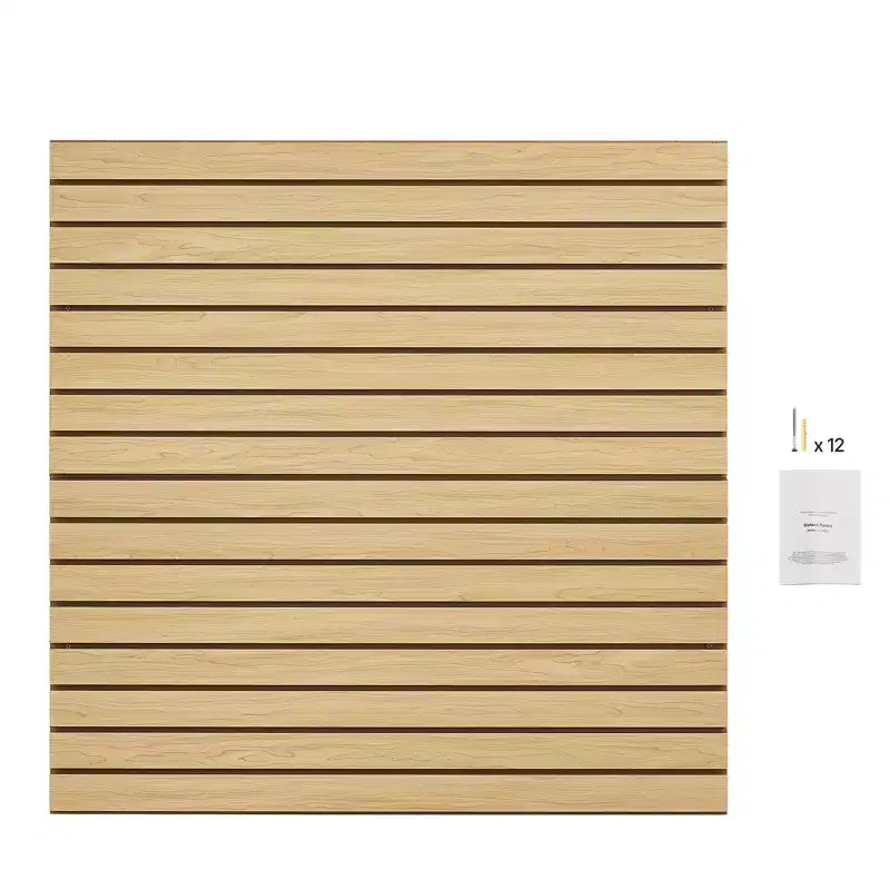 VEVOR Slat Wall Paneling, 4 x 4ft, MDF Garage Slatwall with Modular Design, Natural Slat Wall Easy-to-Install Adjustable Slatwall Panel, Wood