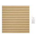 VEVOR Slat Wall Paneling, 4 x 4ft, MDF Garage Slatwall with Modular Design, Natural Slat Wall Easy-to-Install Adjustable Slatwall Panel, Wood