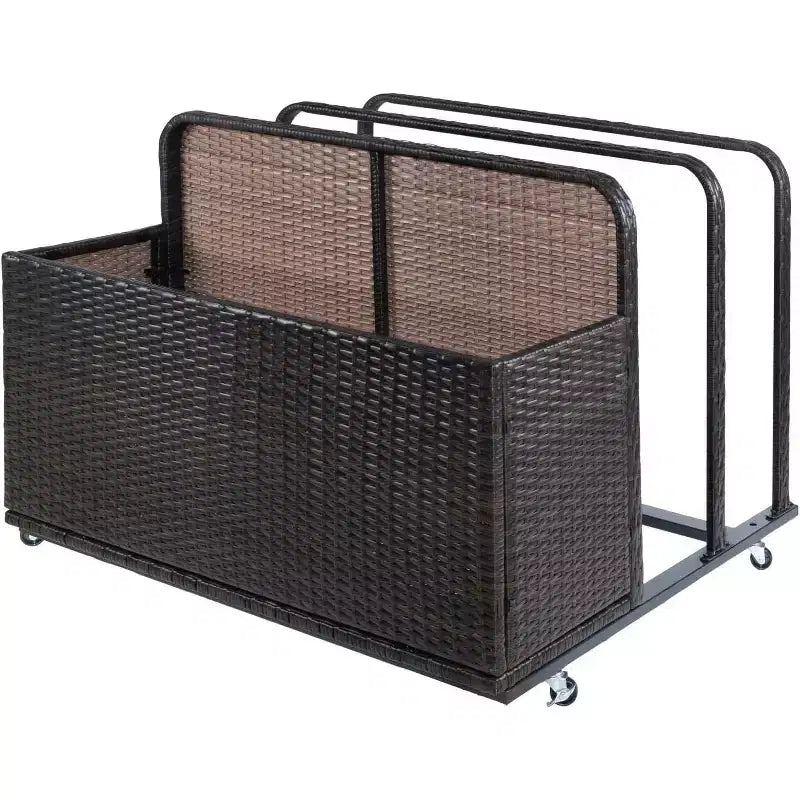 Panier de rangement de piscine COZONY avec rotin PE, organisateur de piscine pour coussins et flotteurs