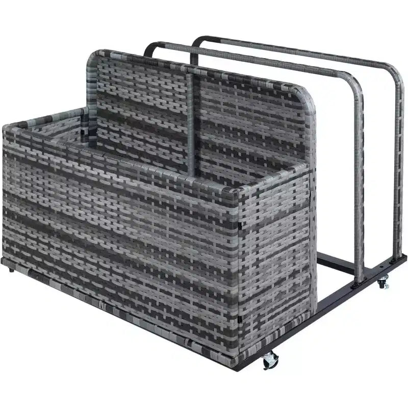 Panier de rangement de piscine COZONY avec rotin PE, organisateur de piscine pour coussins et flotteurs